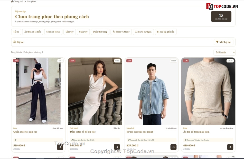 web bán quần áo,code bán áo quần,website in áo
